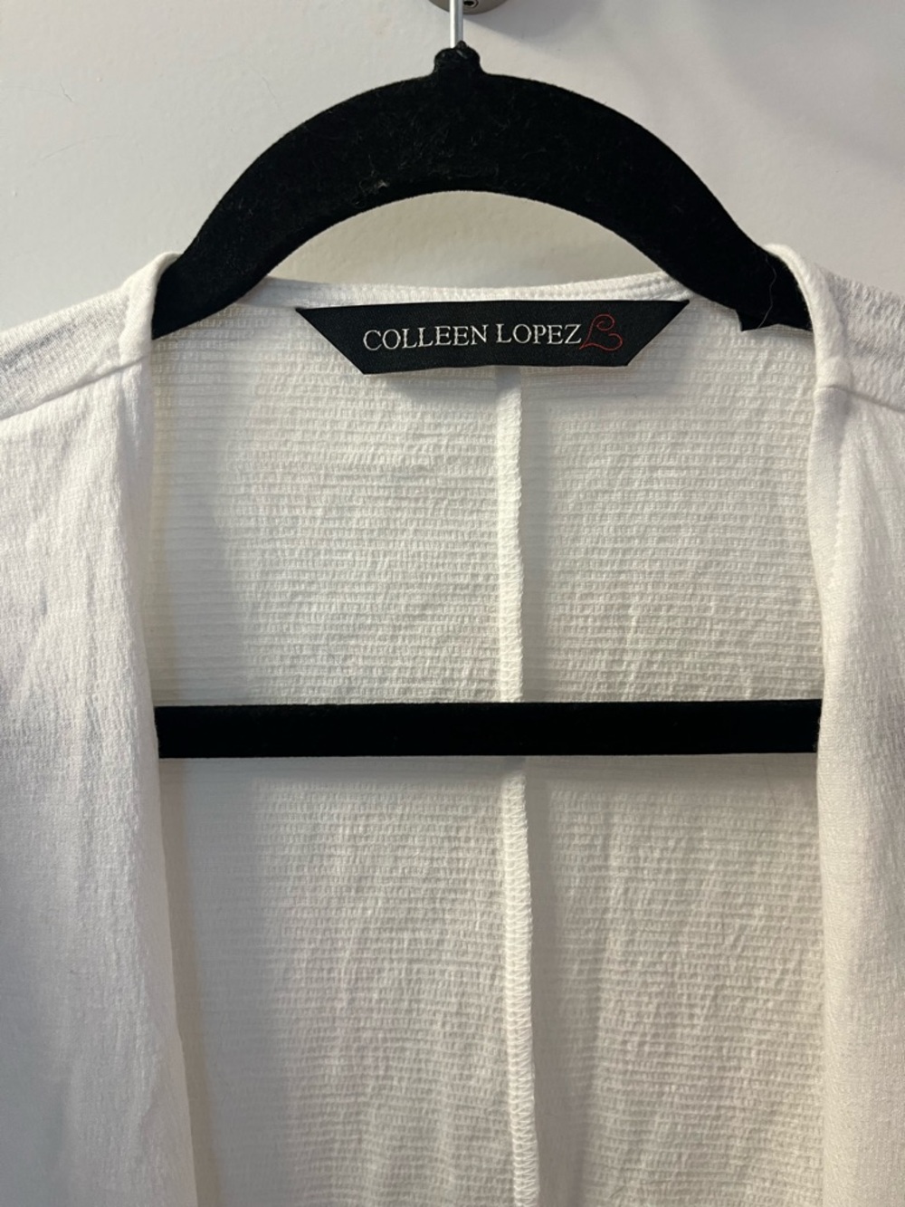 Colleen Lopez White Textured Open Front Top, Bell Sleeves-PTP 23-30/L 22 Pre❤️ - Picture 4 of 7